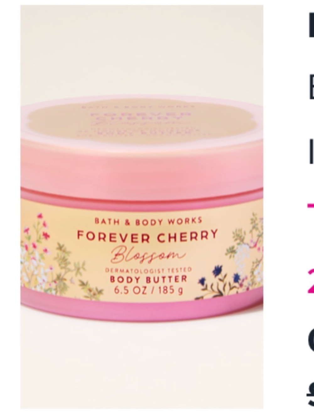 Bath & Body Works Forever Cherry Blossom Body Butter - Pink
